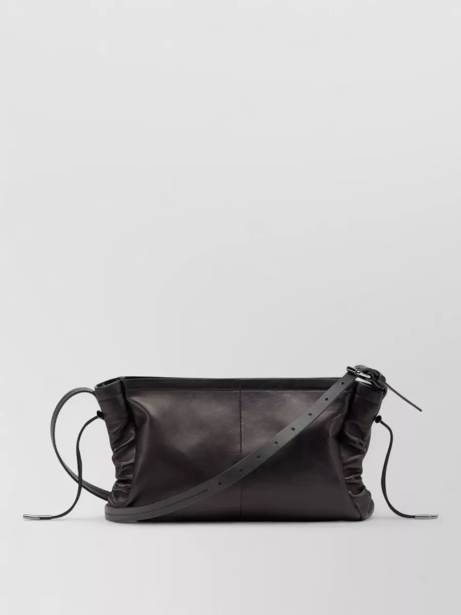 Maison Margiela Horizontal Lambskin Shoulder Bag Drawstring Strap