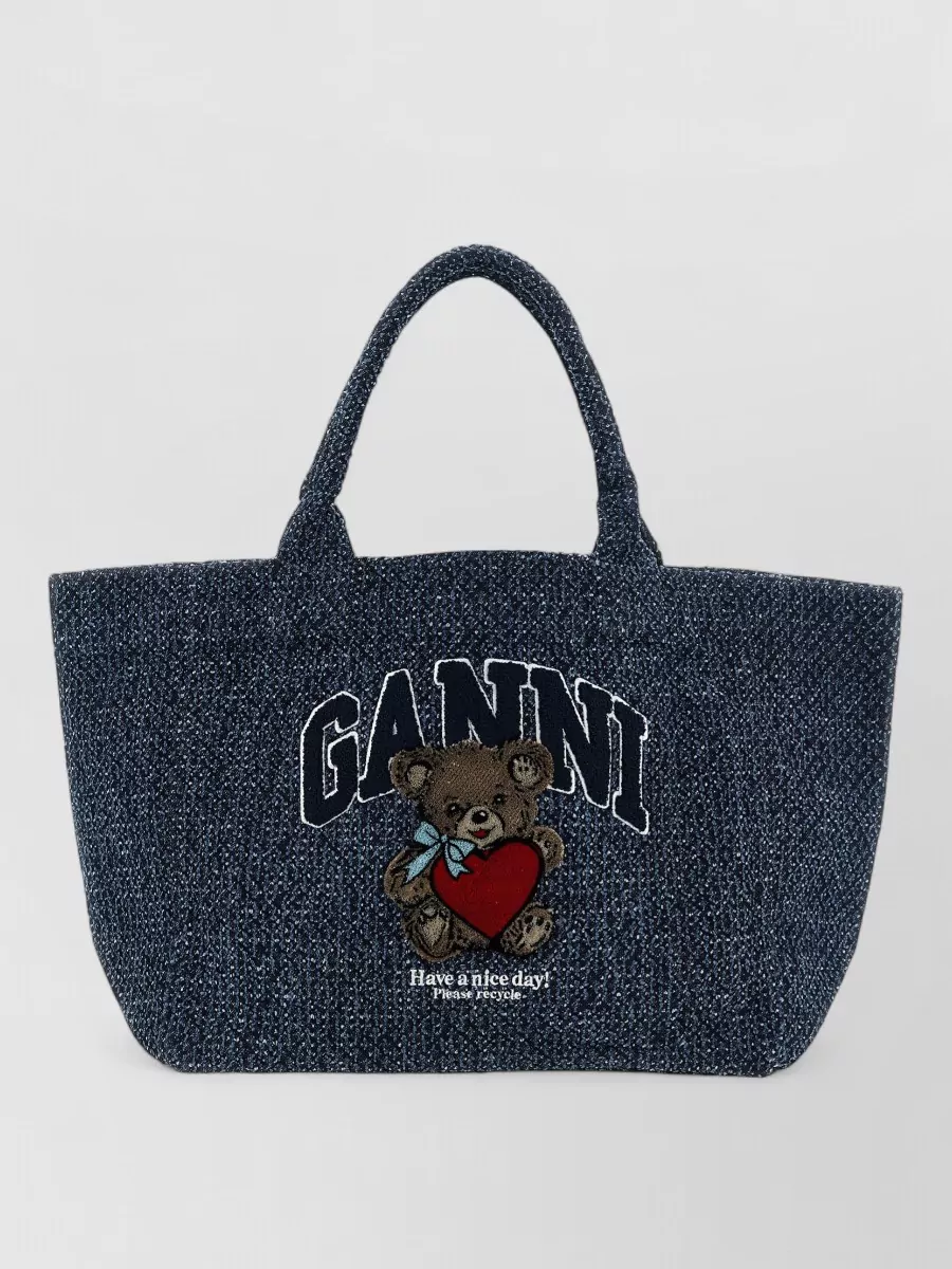 Ganni Cabas medium denim tote bag
