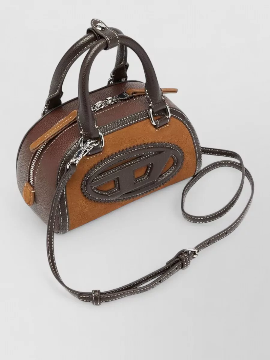 Diesel 1dr small leather dome crossbody bag