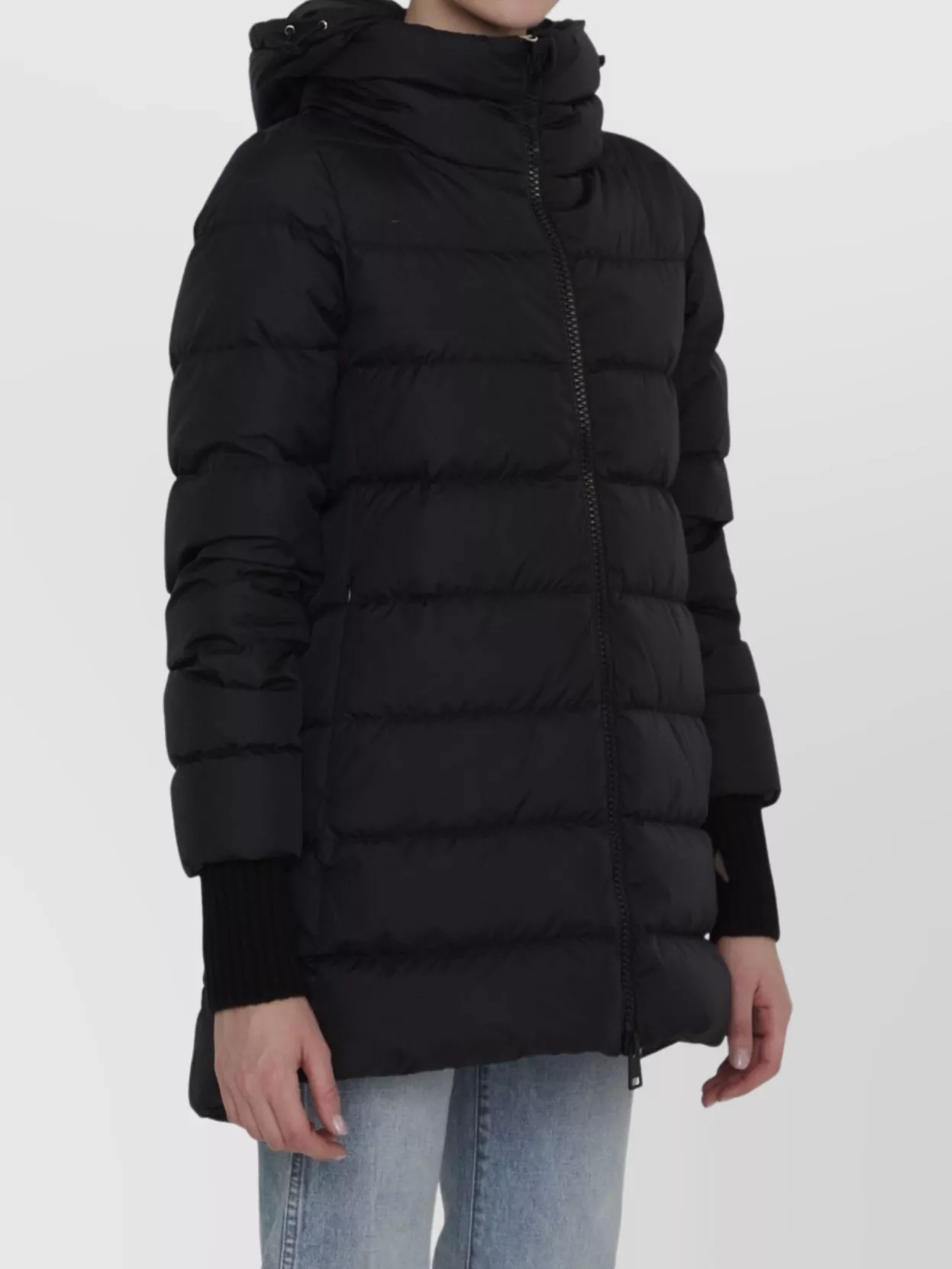 Herno Long Length Quilted Puffer Jacket In Black