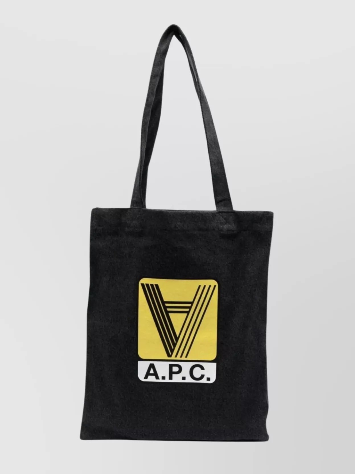 Shop Apc Large Handles Graphic Canvas Tote In Blue