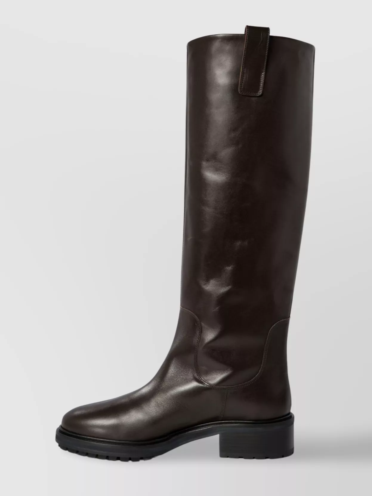 Aeyde "Henry" Leather Knee-High Boots With Chunky Sole
