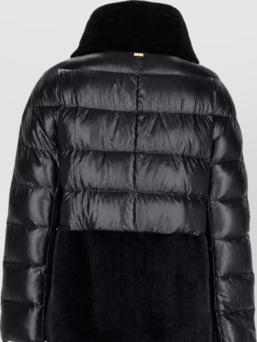 Herno Quilted Puffer Jacket With Faux Fur Inserts