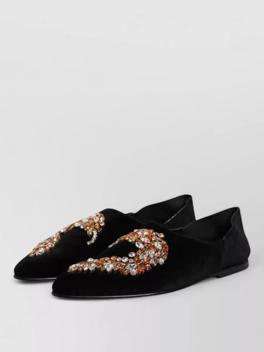 Dolce&Gabbana Velvet Embellished Loafers