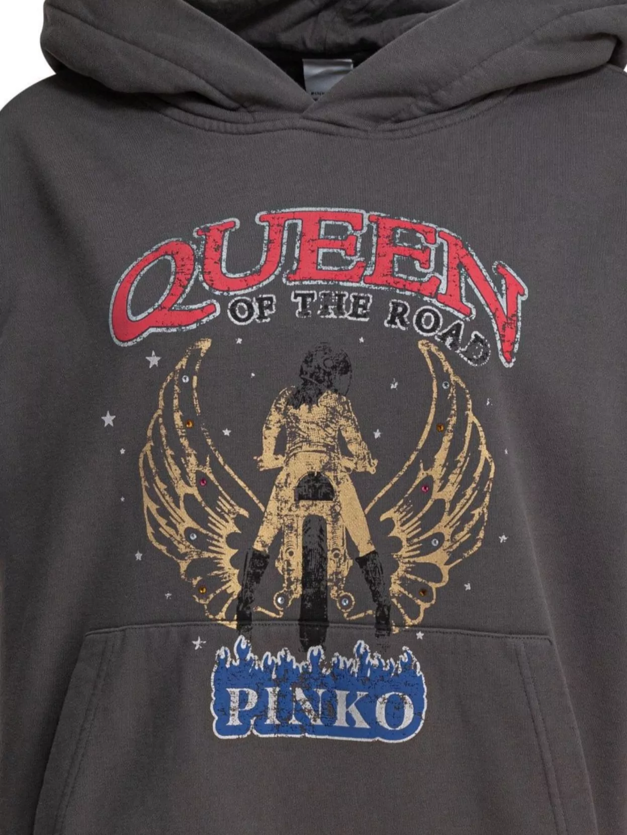 Pinko Motorbike Rider-print Oversized Hoodie
