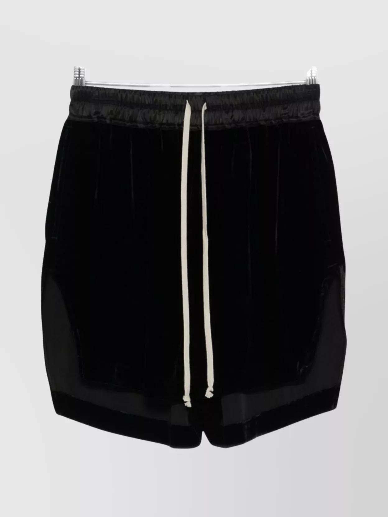 Rick Owens Washed Velvet Boxers Elasticated Waist In Black