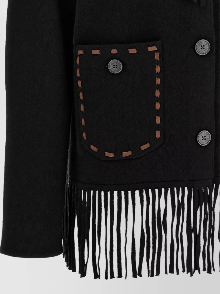 Guest In Residence Wool Cashmere Fringed Jacket