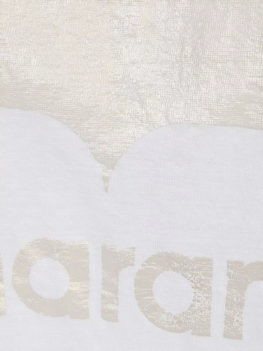 Isabel Marant Etoile Linen T Shirt Metallic Detail Short Sleeves