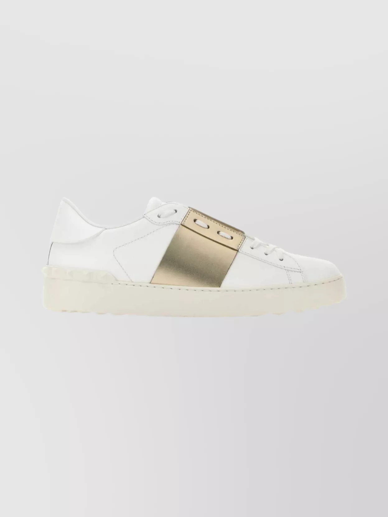 Valentino Low-top Sneakers Featuring Metallic Band In White