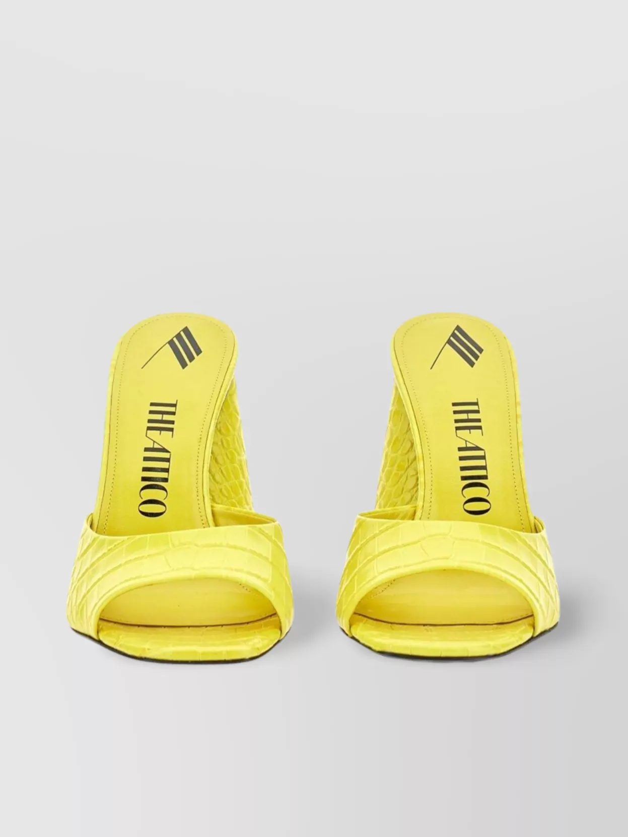 Attico Luz Crocodile Cone Heel Mules