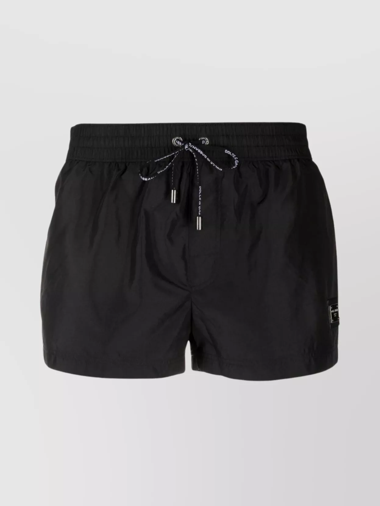 Shop Dolce & Gabbana Elastic Waistband Swim Shorts In Black