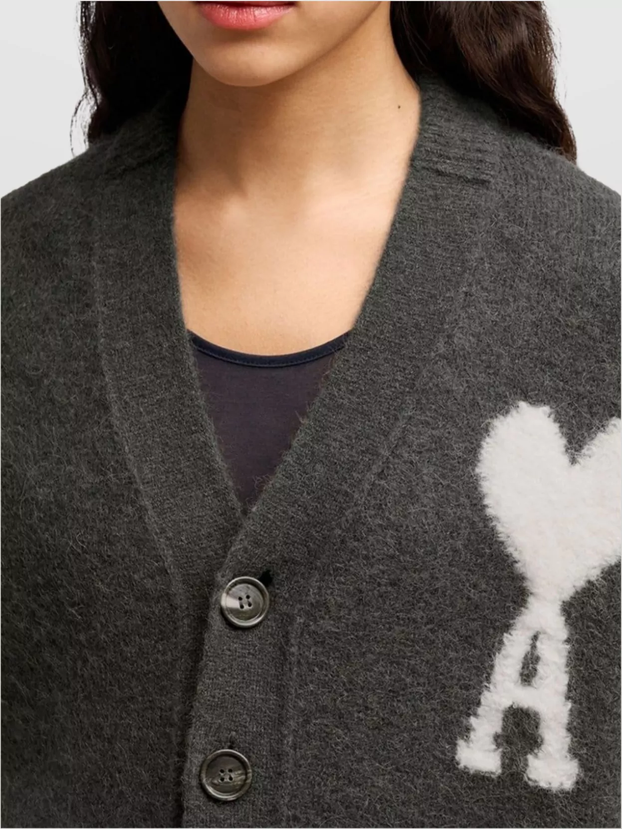 Ami Paris Heart Friend Wool Cardigan