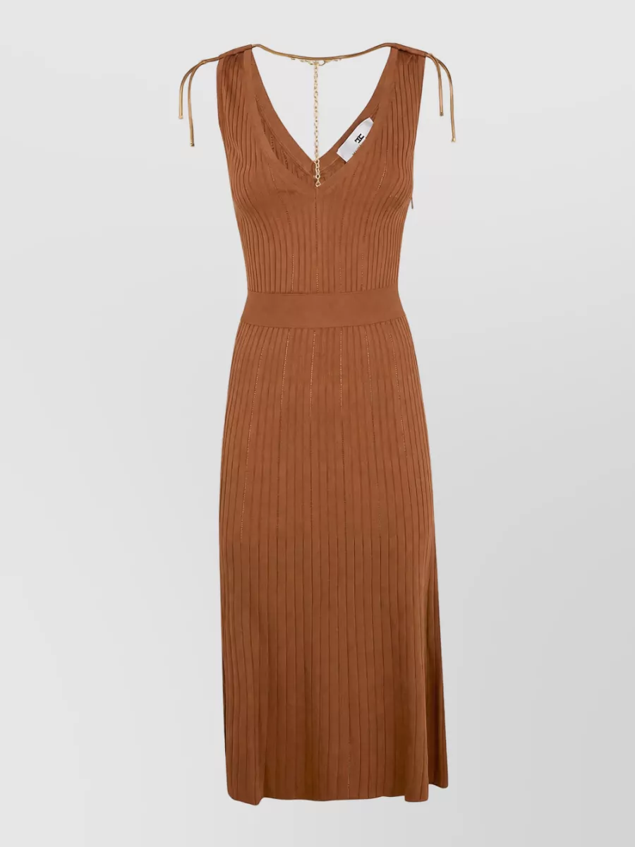Elisabetta Franchi ribbed knit midi dress