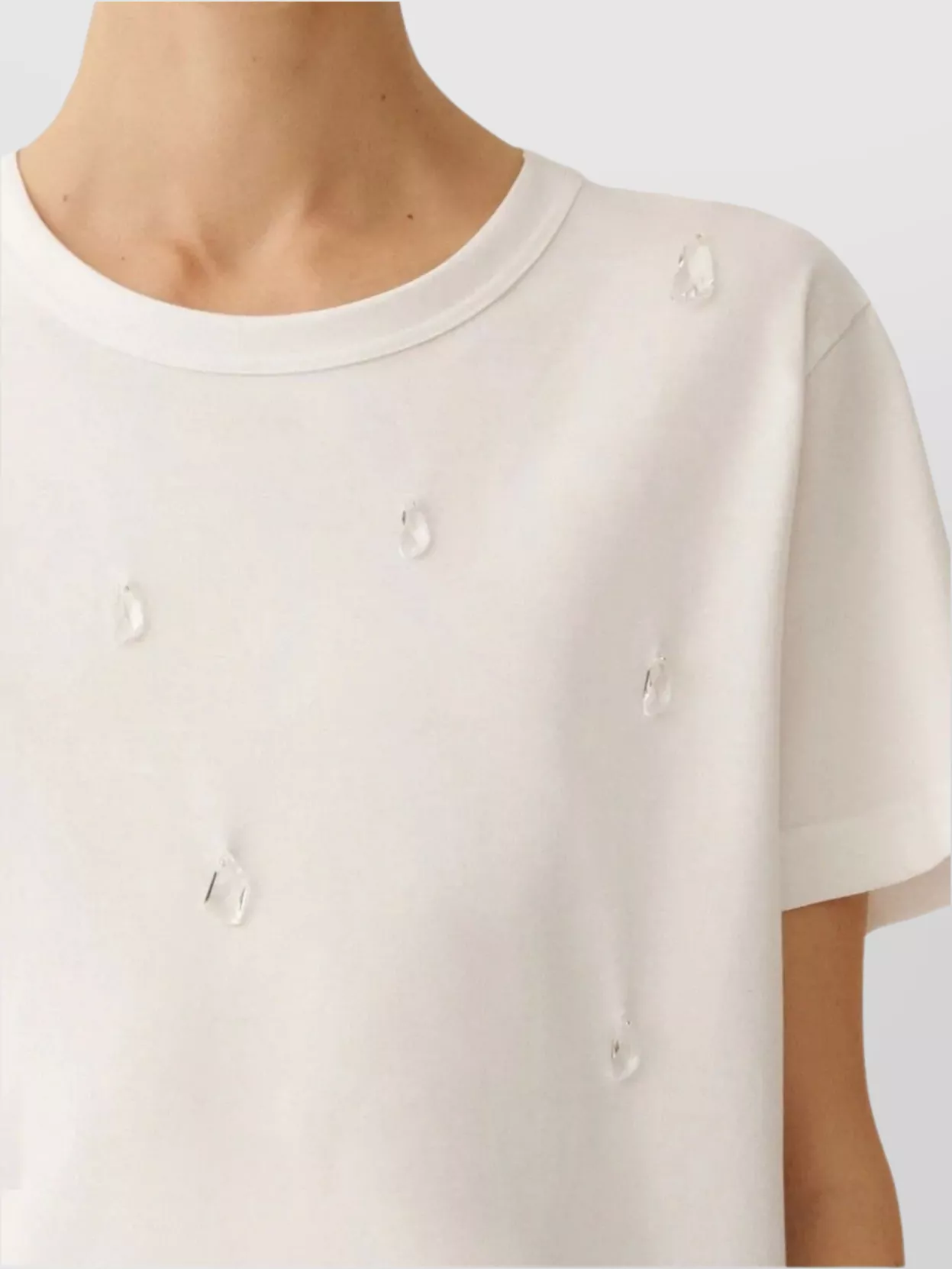 Fabiana Filippi Embellished Crew Neck Short Sleeve Top