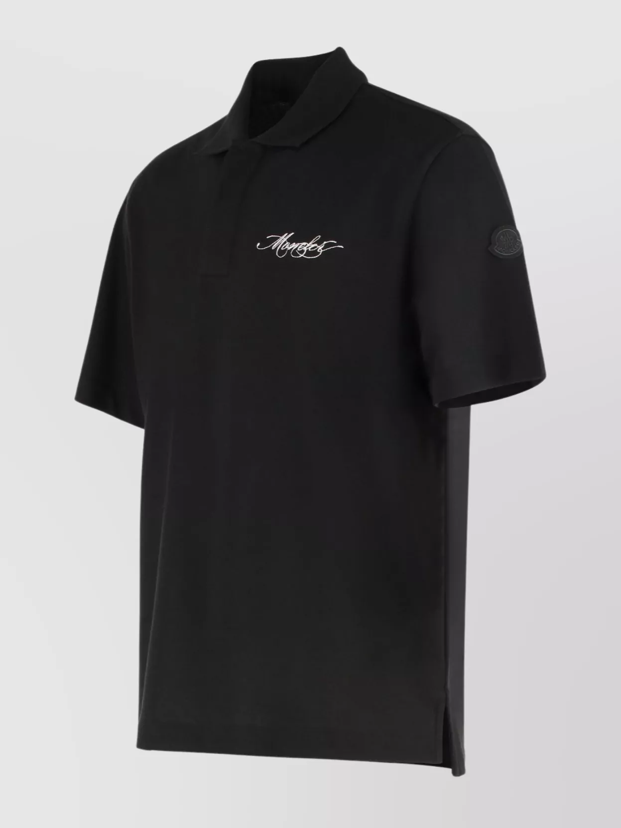 Moncler Organic Cotton Polo Shirt With Side Slits