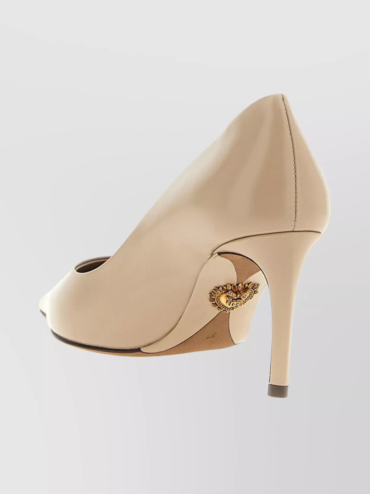 Dolce&Gabbana Beige Calfskin Decollete Devotion