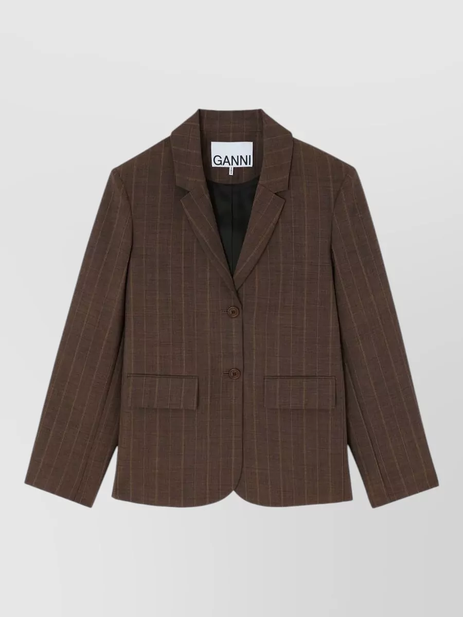 Ganni Wool Single-Breasted Blazer