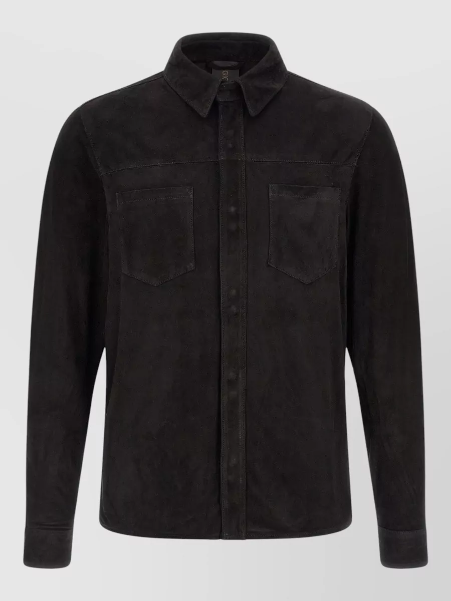 Giorgio Brato Suede leather shirt jacket