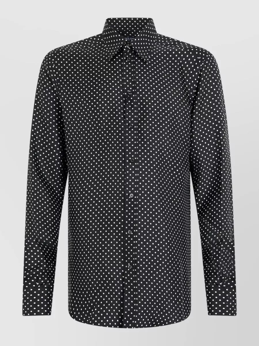 Dolce&Gabbana silk polka-dot long-sleeve shirt