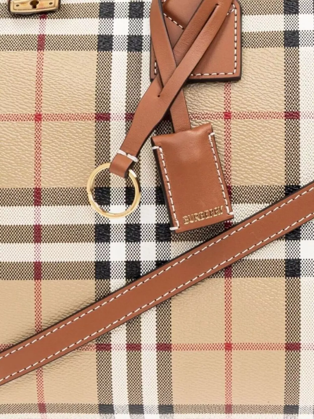 Burberry Medium Check Pattern Bowling Tote Bag