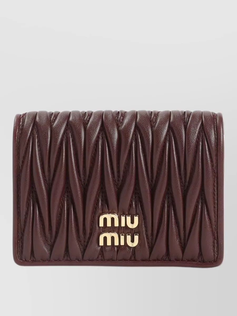 Miu Miu Quilted Texture Cardholder And Wallet