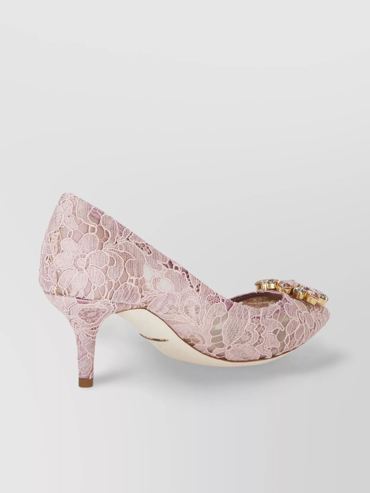 Dolce & Gabbana Bellucci Lace Floral Detail Kitten Heel Pumps