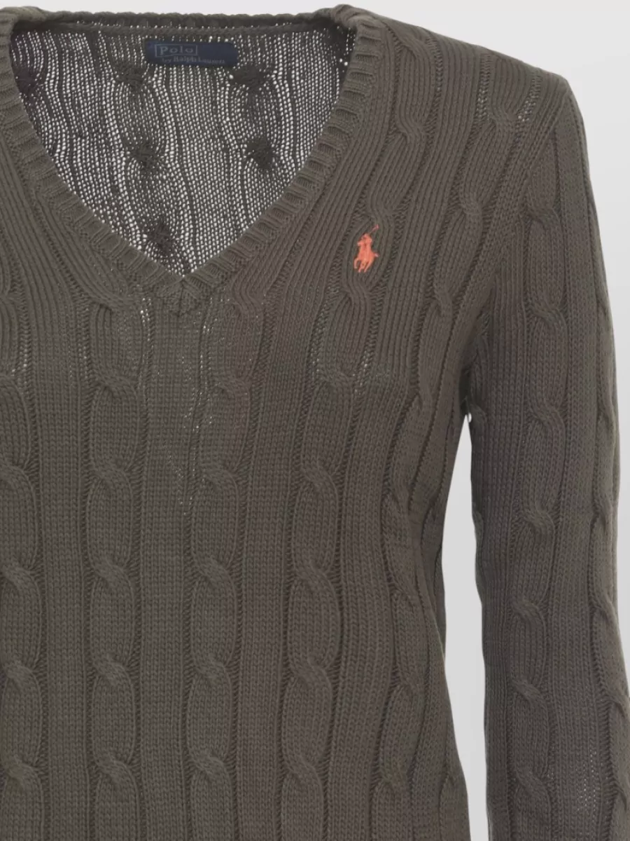 Ralph Lauren Cable-Knit V-Neck Cotton Jumper