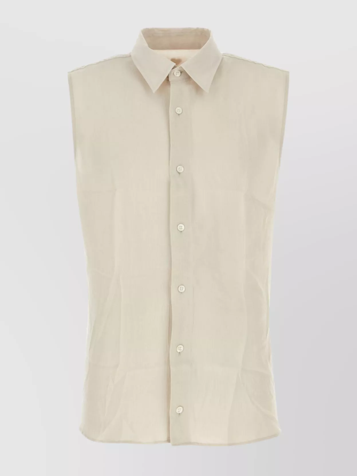 Shop Ami Alexandre Mattiussi Viscose Shirt Printed Collar Sleeveless