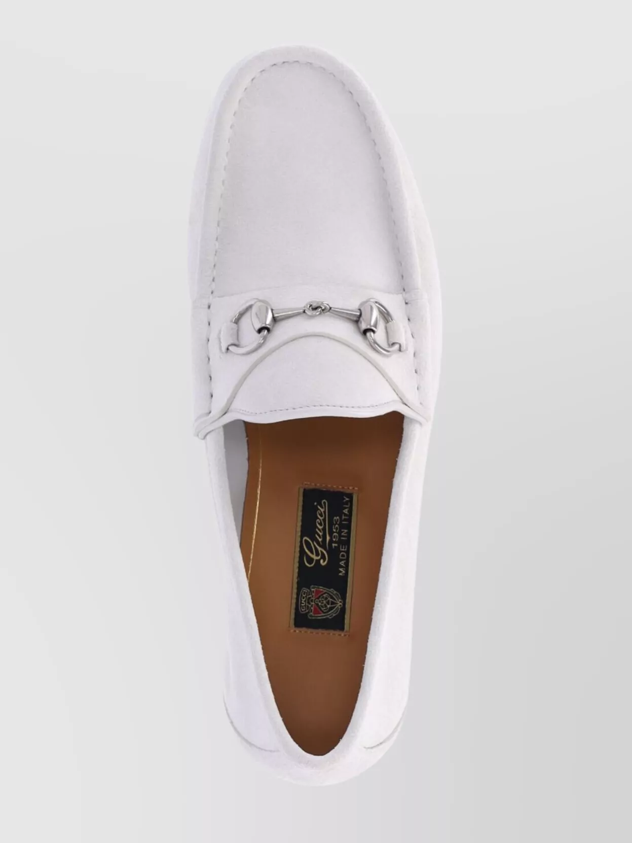 Gucci Round Toe Suede Finish Metal Hardware Loafers