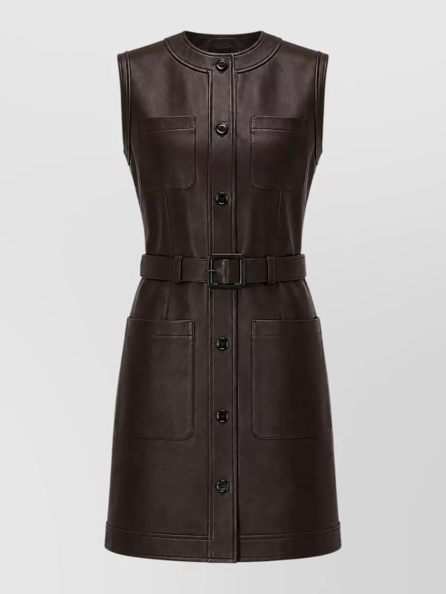 La Rose leather mini dress