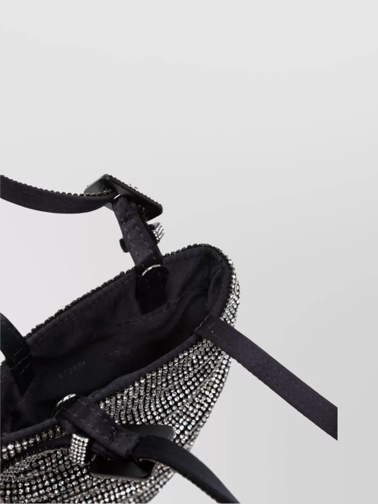 Benedetta Bruzziches Handcrafted Rhinestone Buckle Shoulder Bag