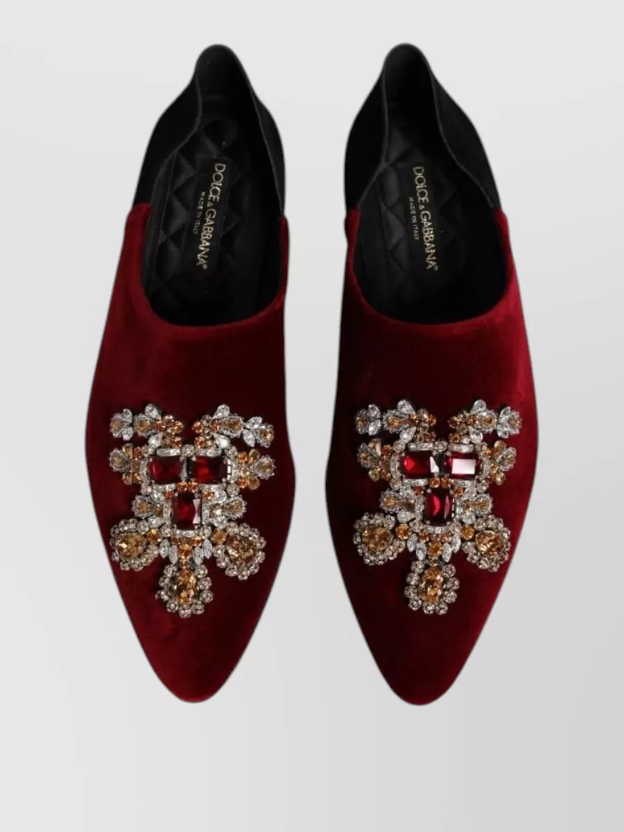 Dolce&Gabbana Embellished Velvet Slippers