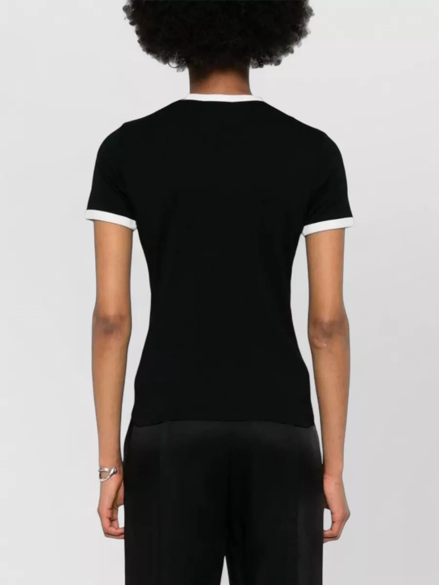 Courrèges Signature Contrast Jersey Crew Neck T Shirt
