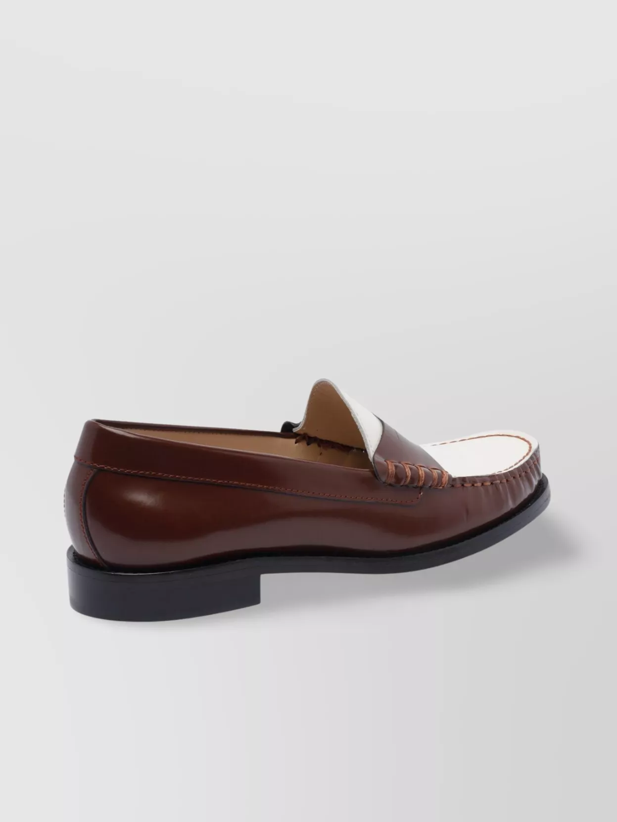 Stuart Weitzman Leather Loafers Two-tone Contrast Stitching