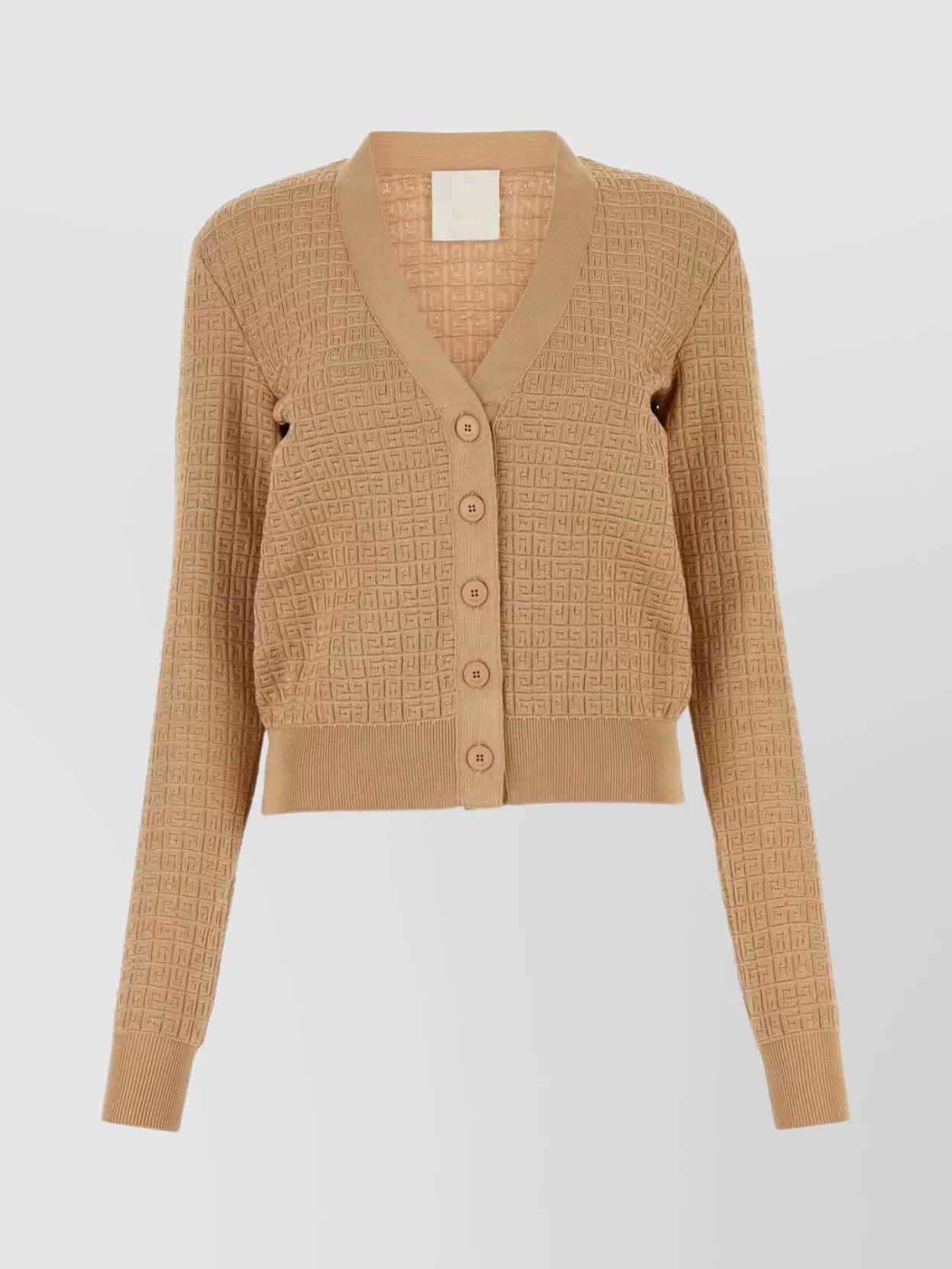 Givenchy 4g Jacquard Knitted Cardigan In Beige