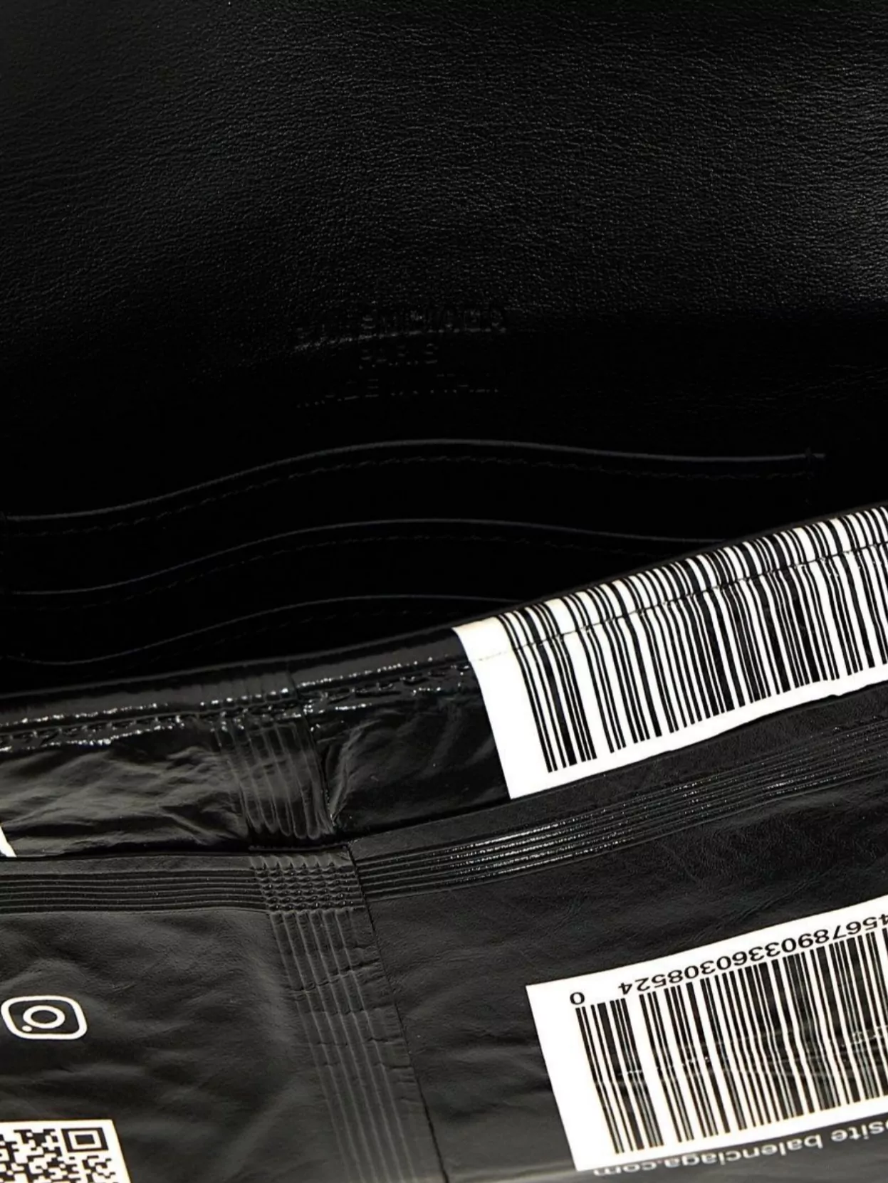Balenciaga Printed Barcode Ingredient Nutrition Clutch Bag