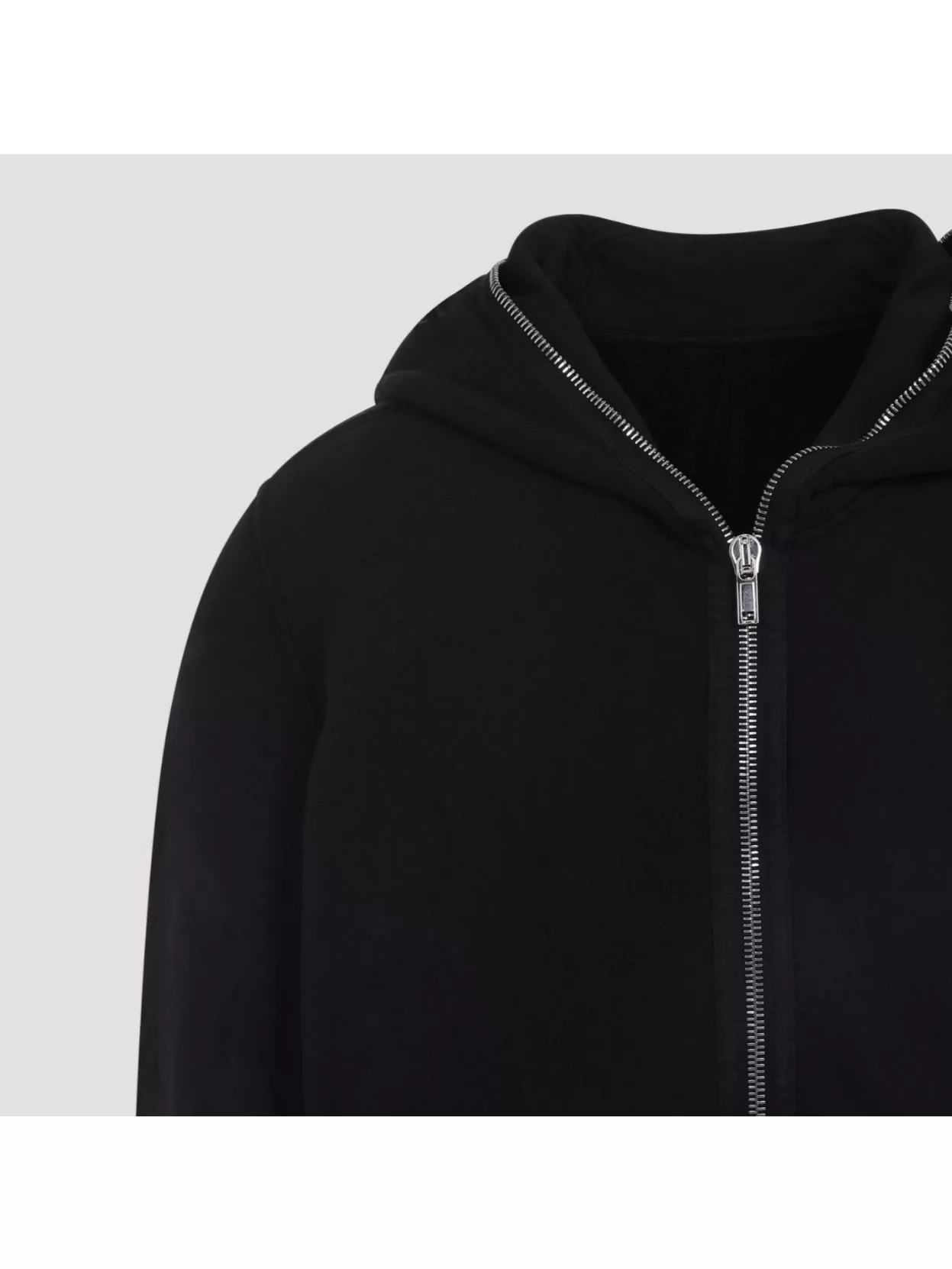 Rick Owens Drkshdw Gimp Zip-up Hooded Sweatshirt In Black