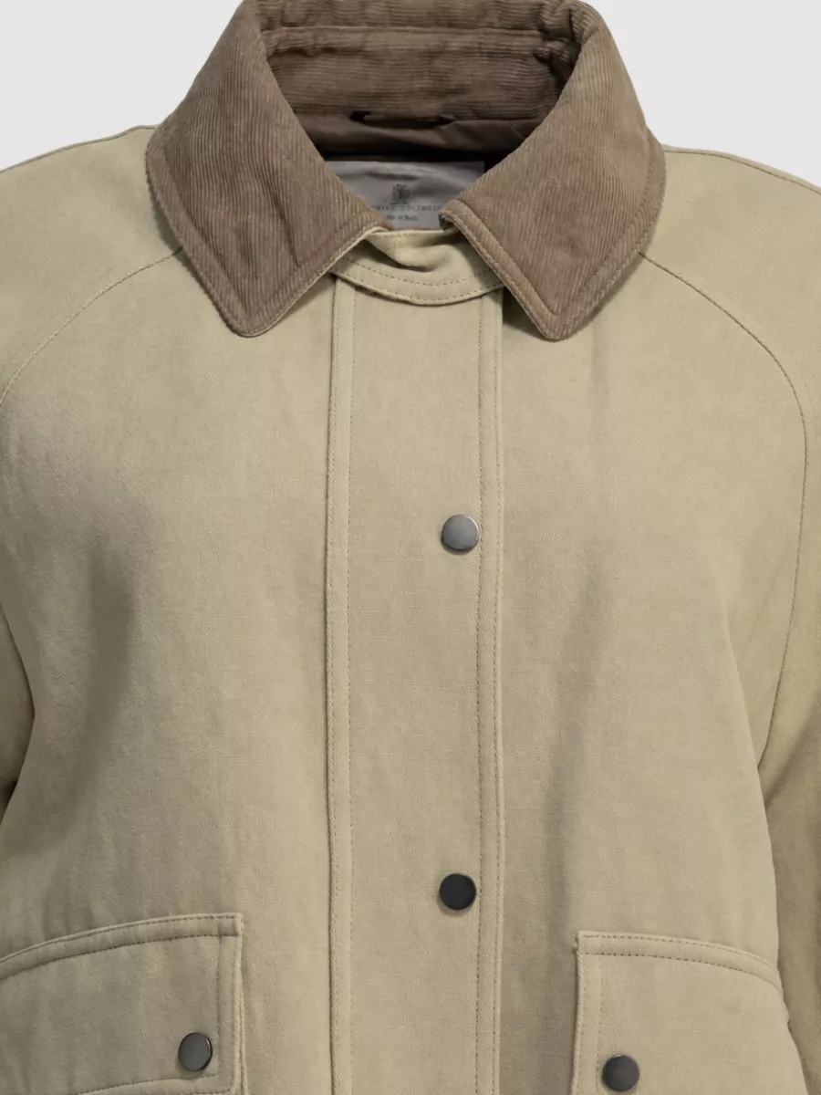 Brunello Cucinelli Cotton And Linen Oversized Coat