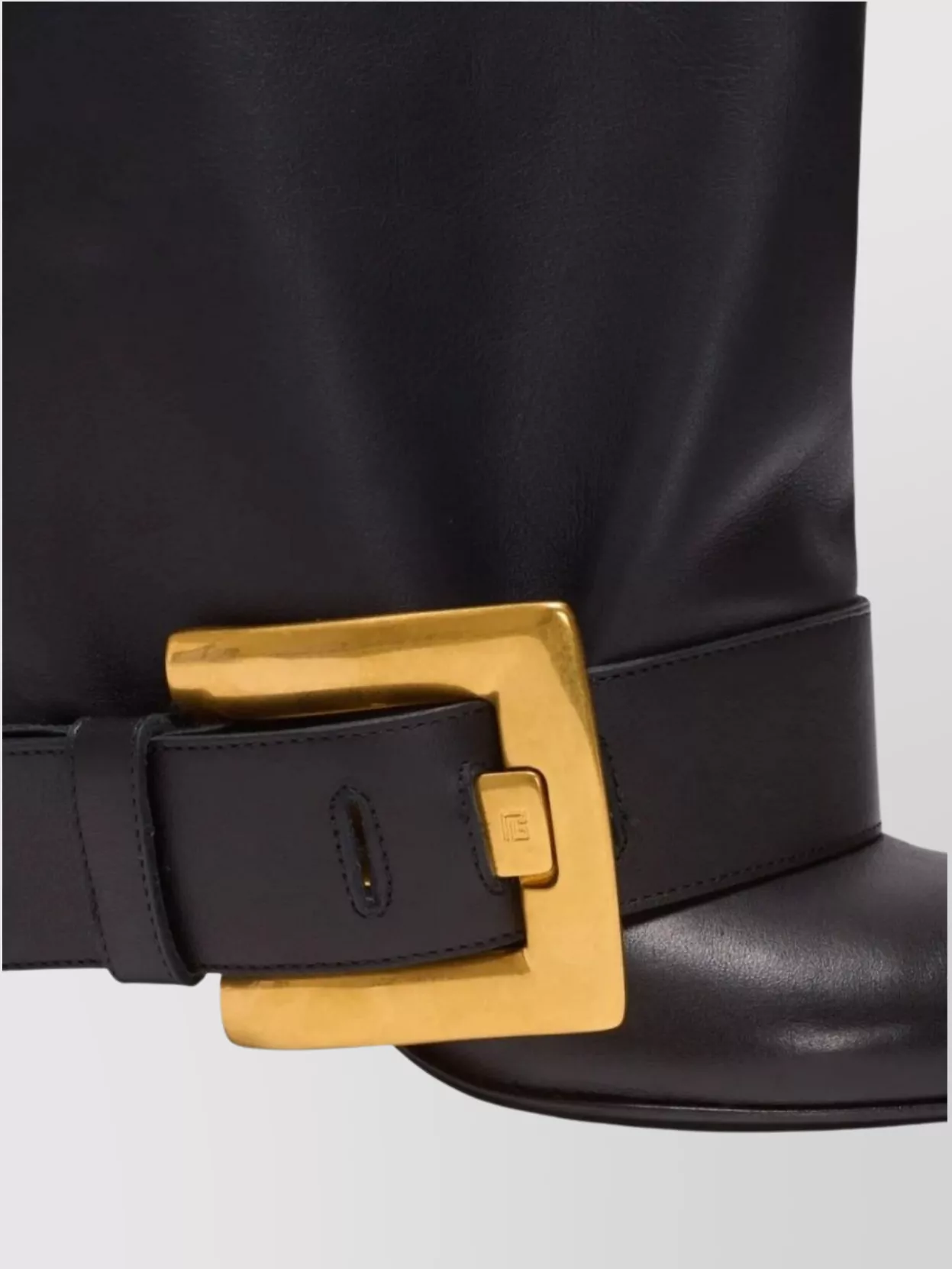 Balmain Knee-High Stiletto Boots Buckle Detail