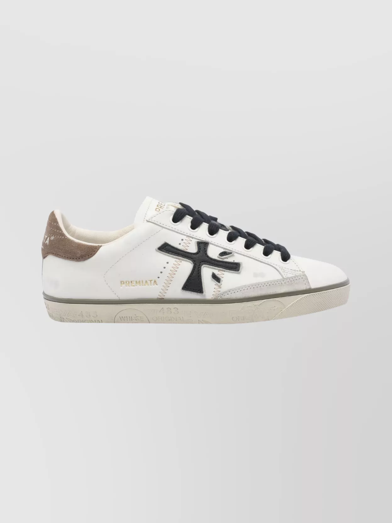 Premiata Casual Low Top Sneakers With Contrast Heel Tab
