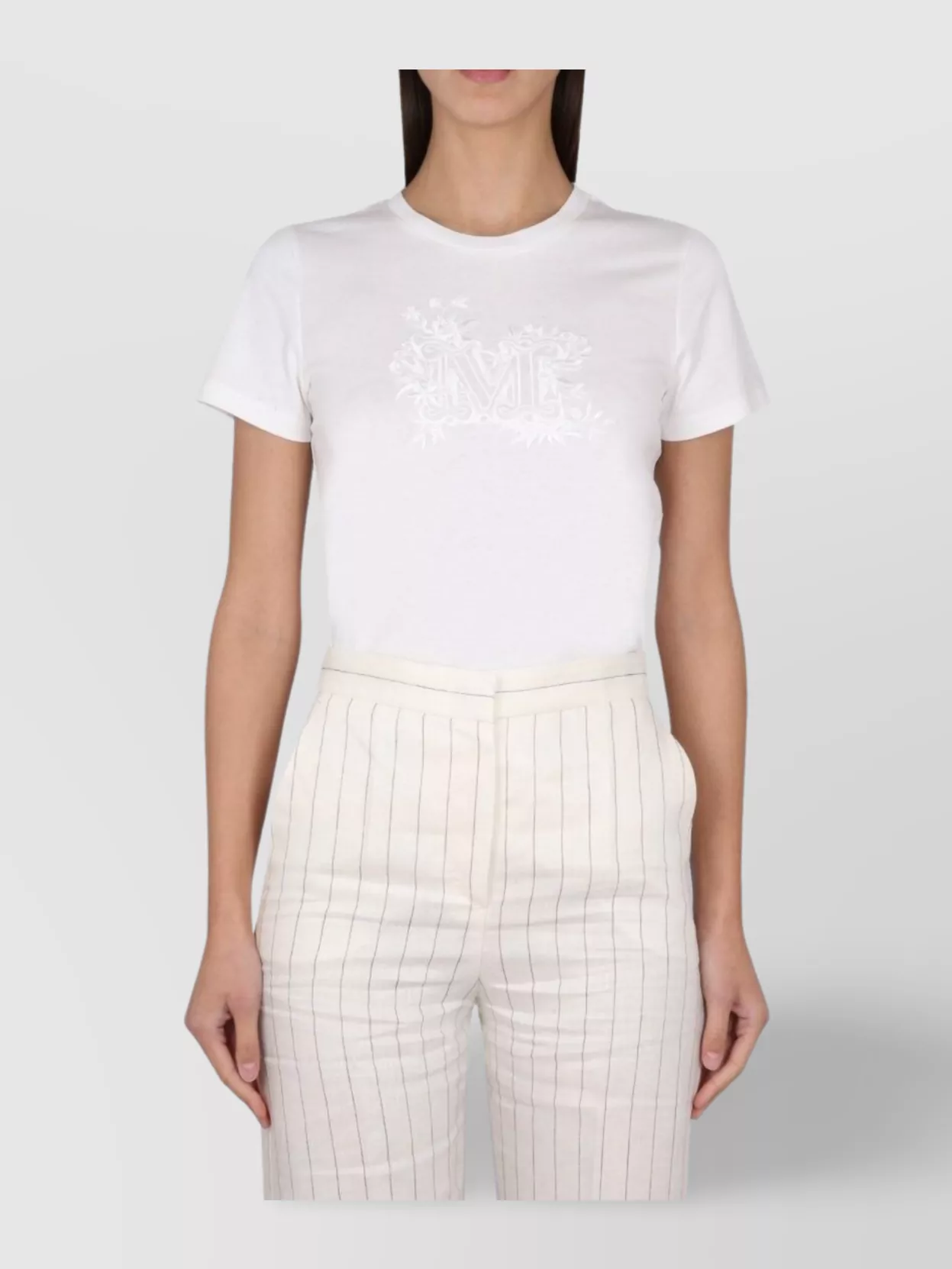 Max Mara Cotton Logo Embroidered T-Shirt