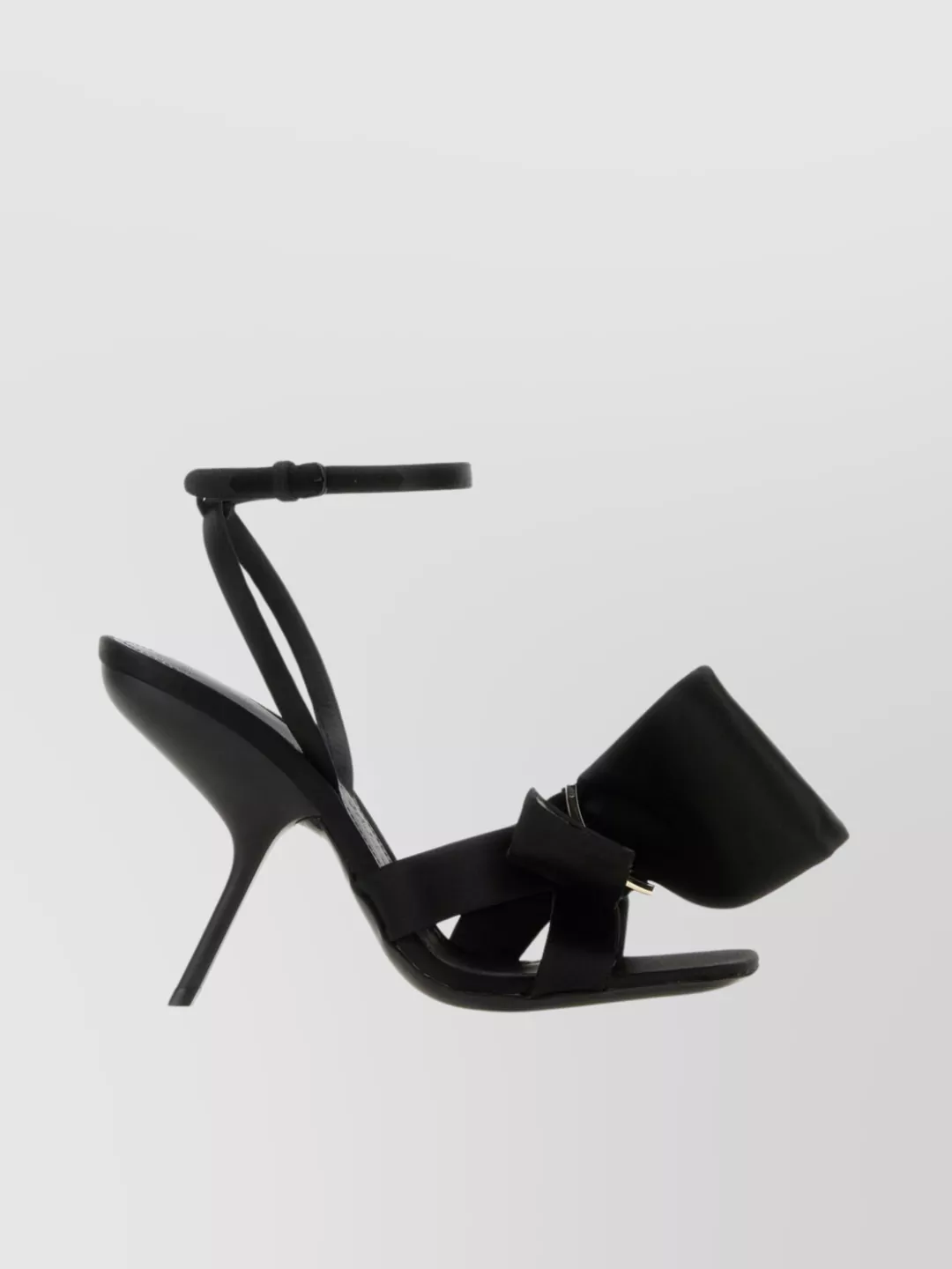 Ferragamo Bow Satin Sandals Peculiar Heel
