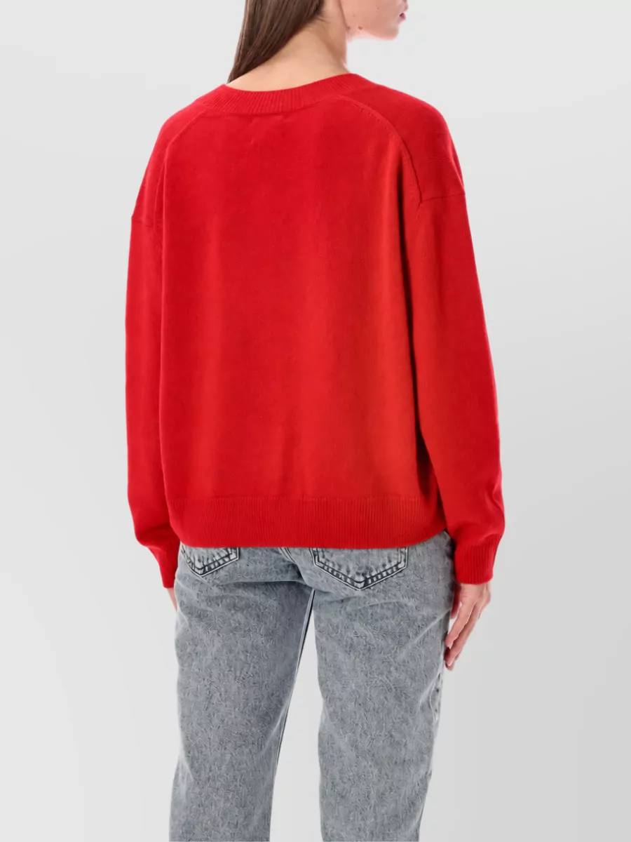 Anine Bing Cashmere Ribbed Relaxed-Fit V-Neck Sweater