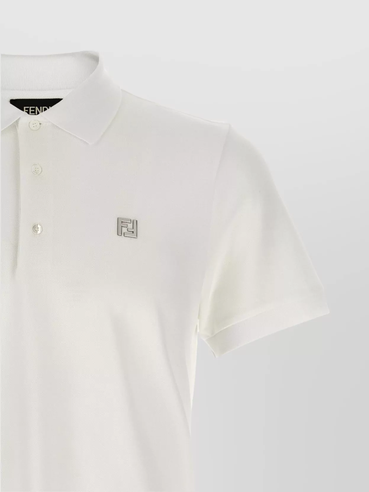 Fendi Ff Logo Polo Shirt Collar Sleeves