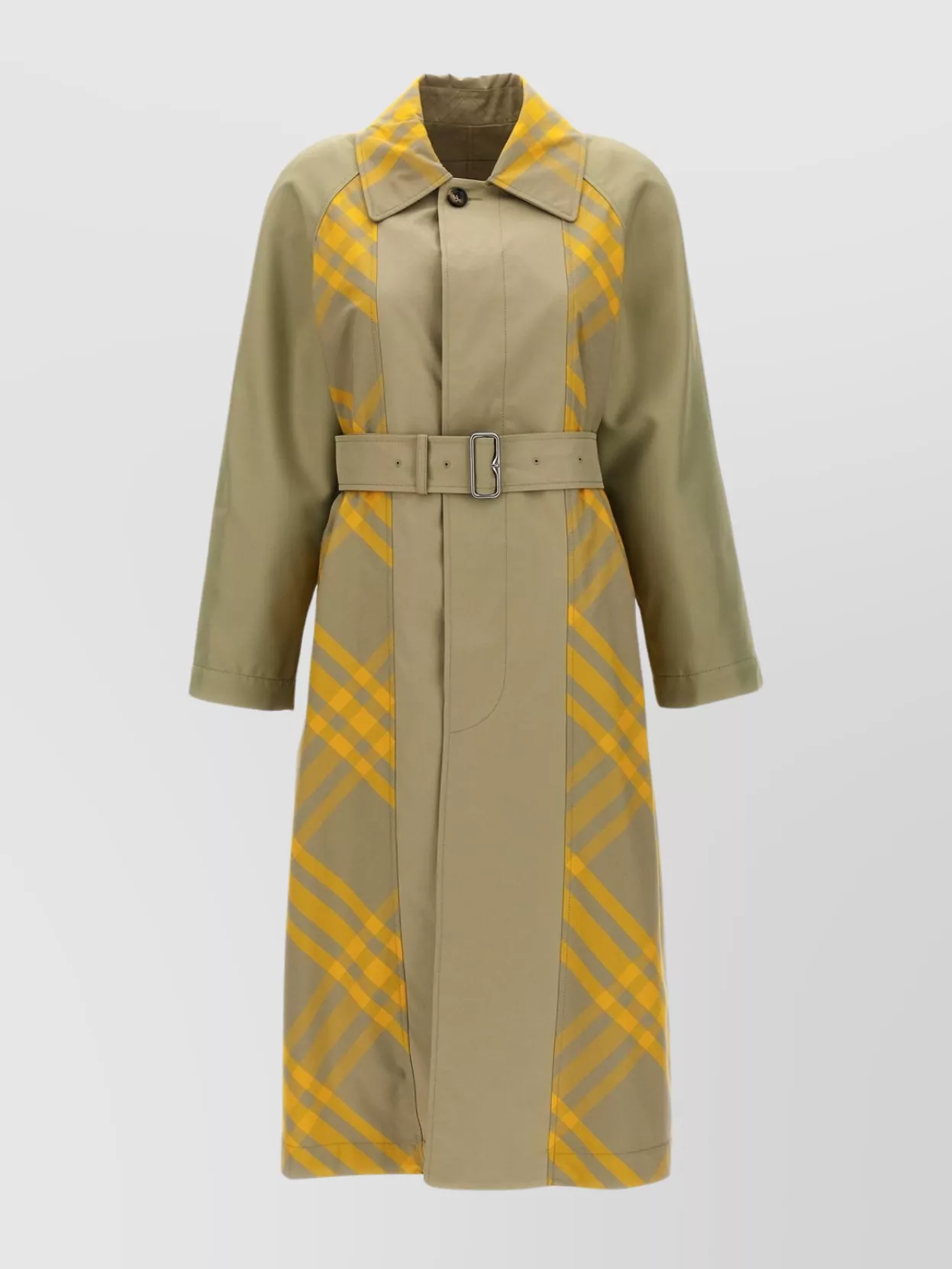 Shop Burberry Check Insert Trench Coat
