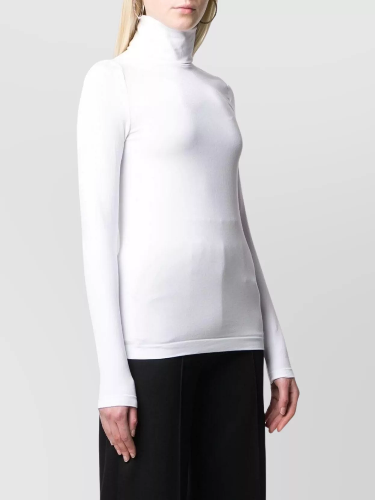 Wolford Aurora Long-sleeve Turtleneck Sweater In White