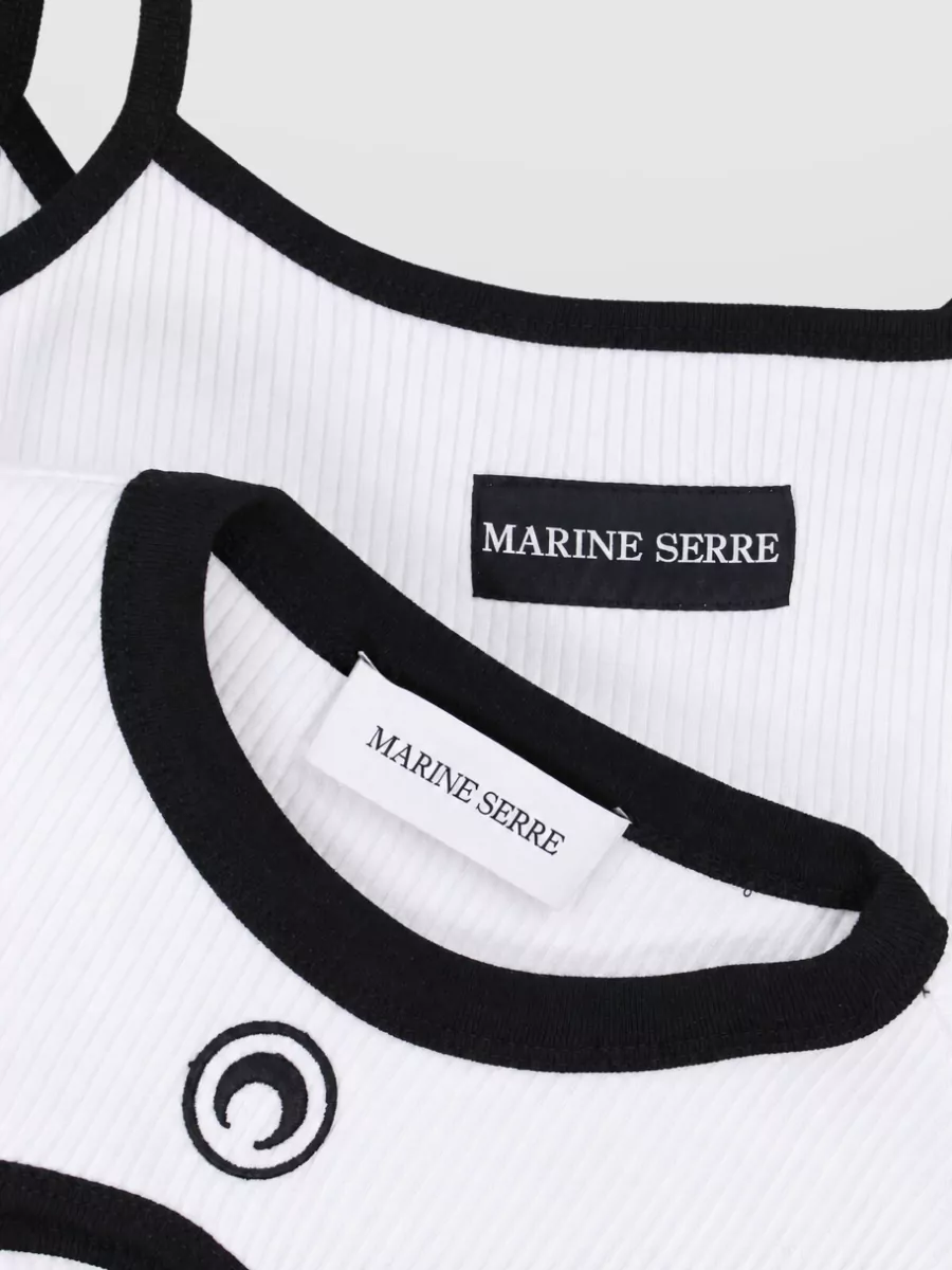 Marine Serre Cotton Long-Sleeve Camisole