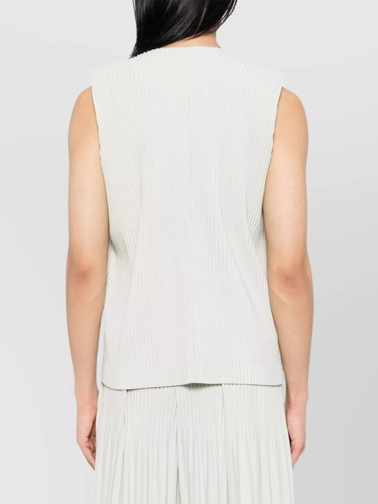 Shop Issey Miyake Pleated Texture Sleeveless Vest With Round Buttons