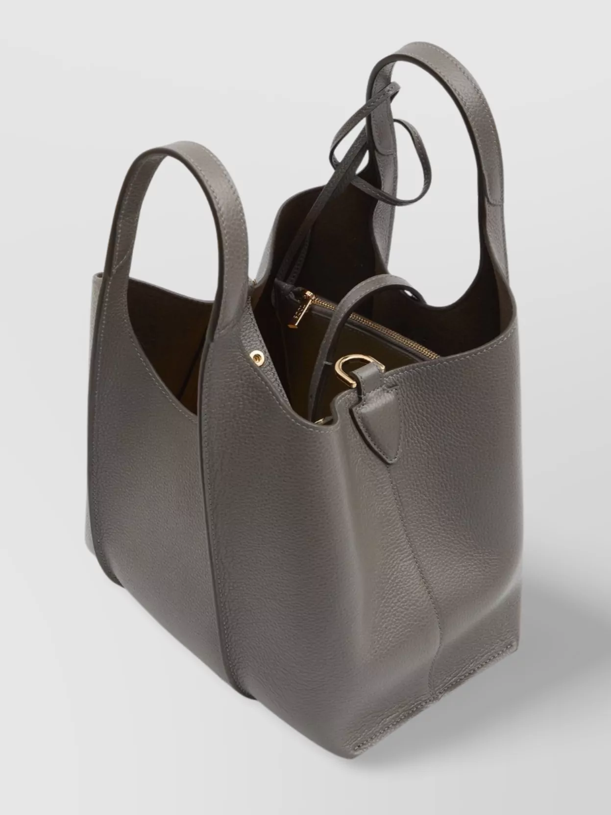 Tod's Mini Shopping Tote With Adjustable Strap In Gray