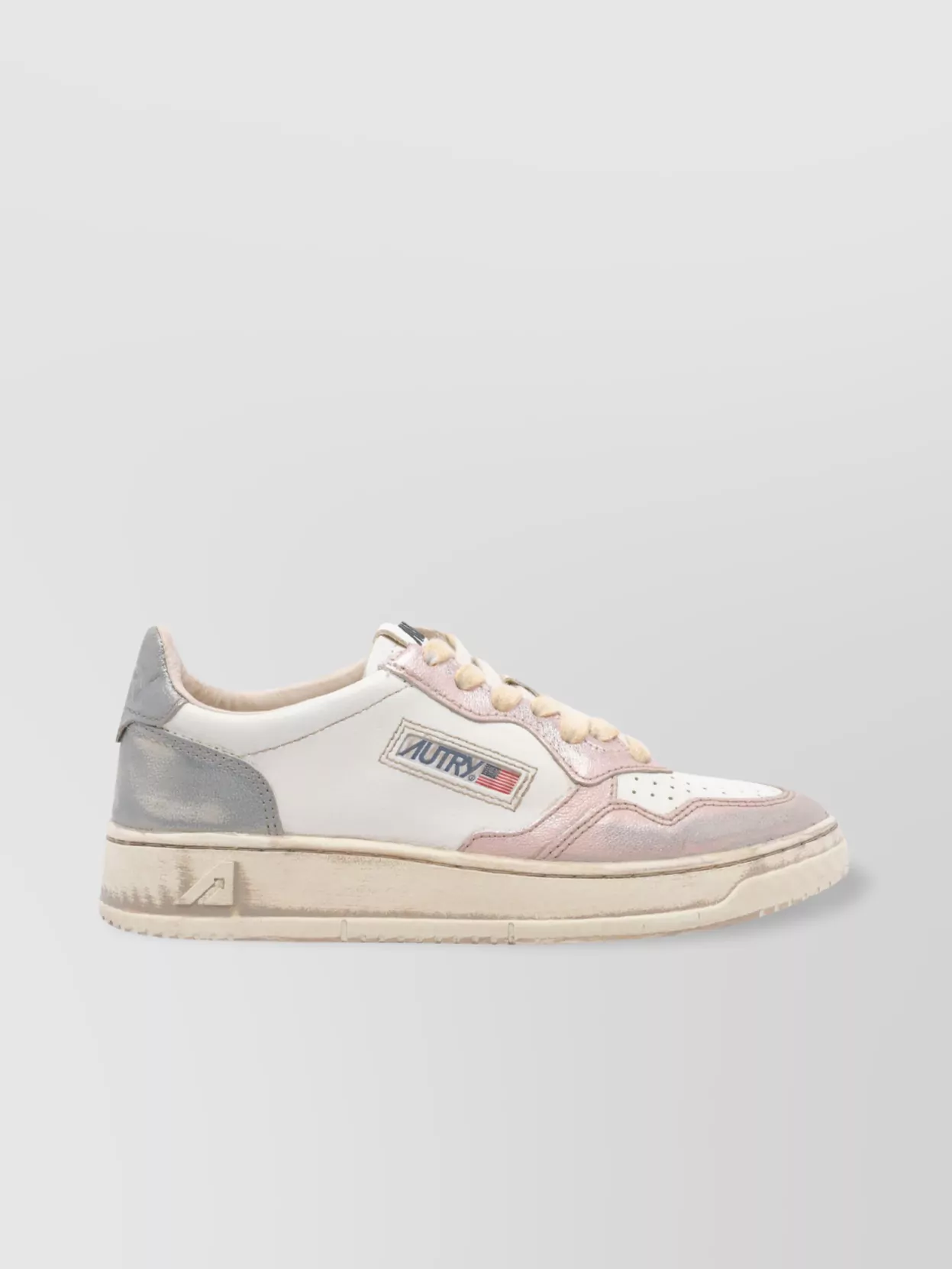 Autry Leather Low Top Sneakers With Metallic Accents
